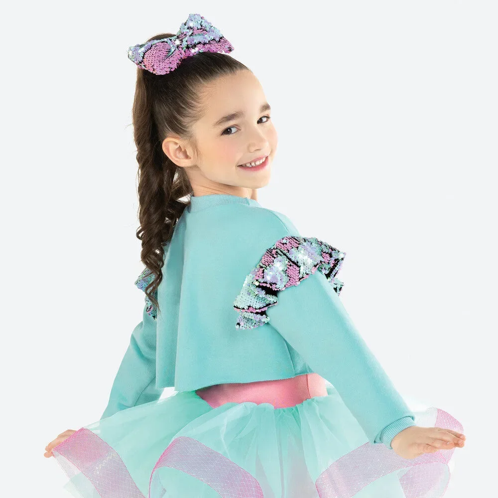 Pre-Owned Dance Costume Revolution RC23510 Small Child Green Tutu Hip Hop Sequin